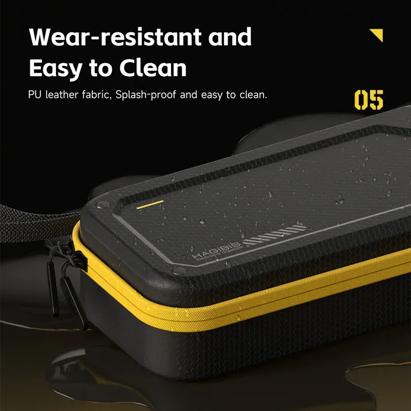 Hagibis – Organisateur électronique de voyage à coque rigide EVA, pochette de transport en PU pour câbles, chargeurs et accessoires 6