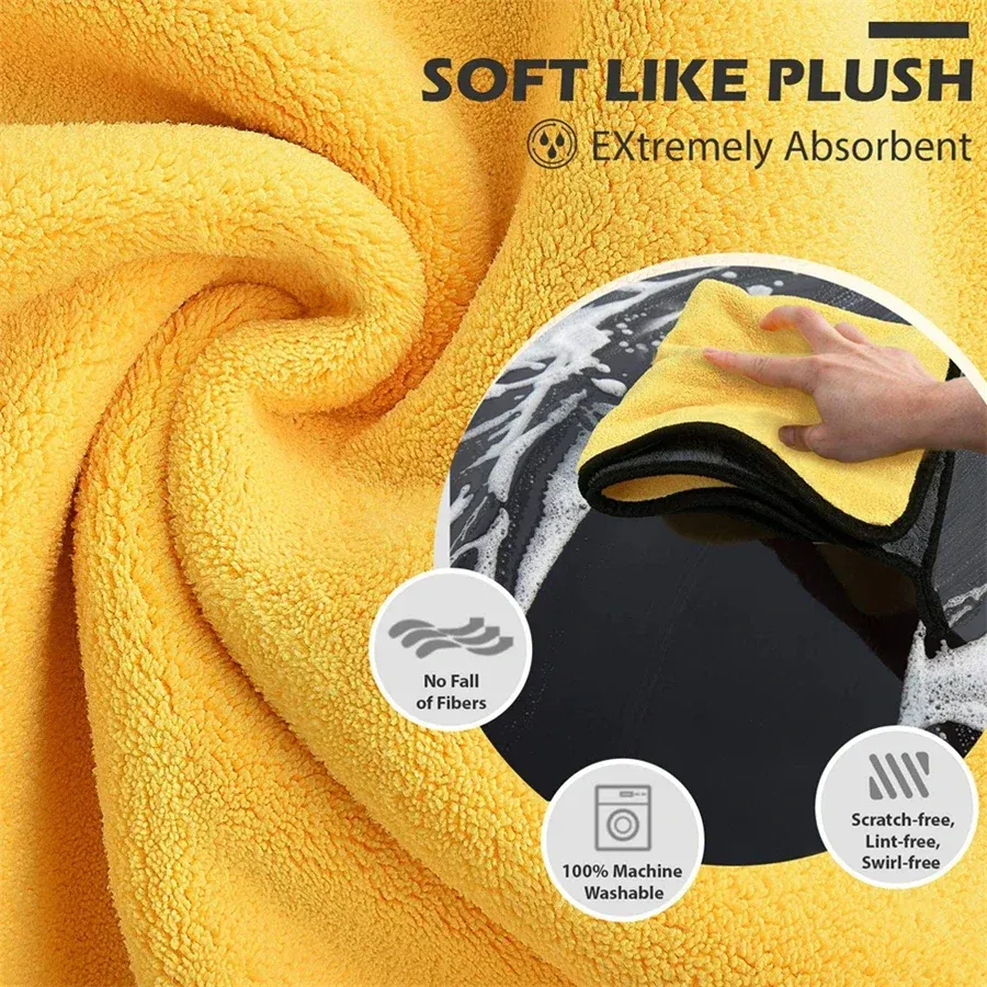 Serviette en microfibre en situation d'utilisation