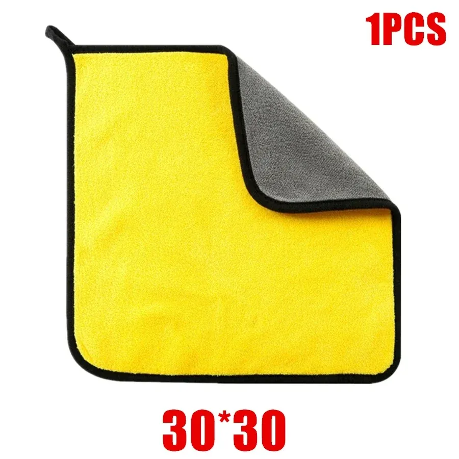 Serviette de lavage et séchage en microfibre épaisse à double couche pour carrosserie automobile, lot de 1, 2 ou 6 pièces 12