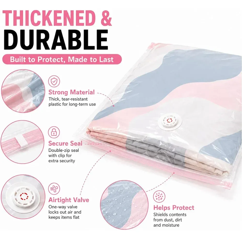 Sac de rangement sous vide sans pompe