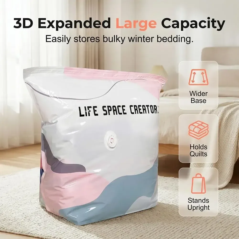 Sac de rangement sous vide sans pompe