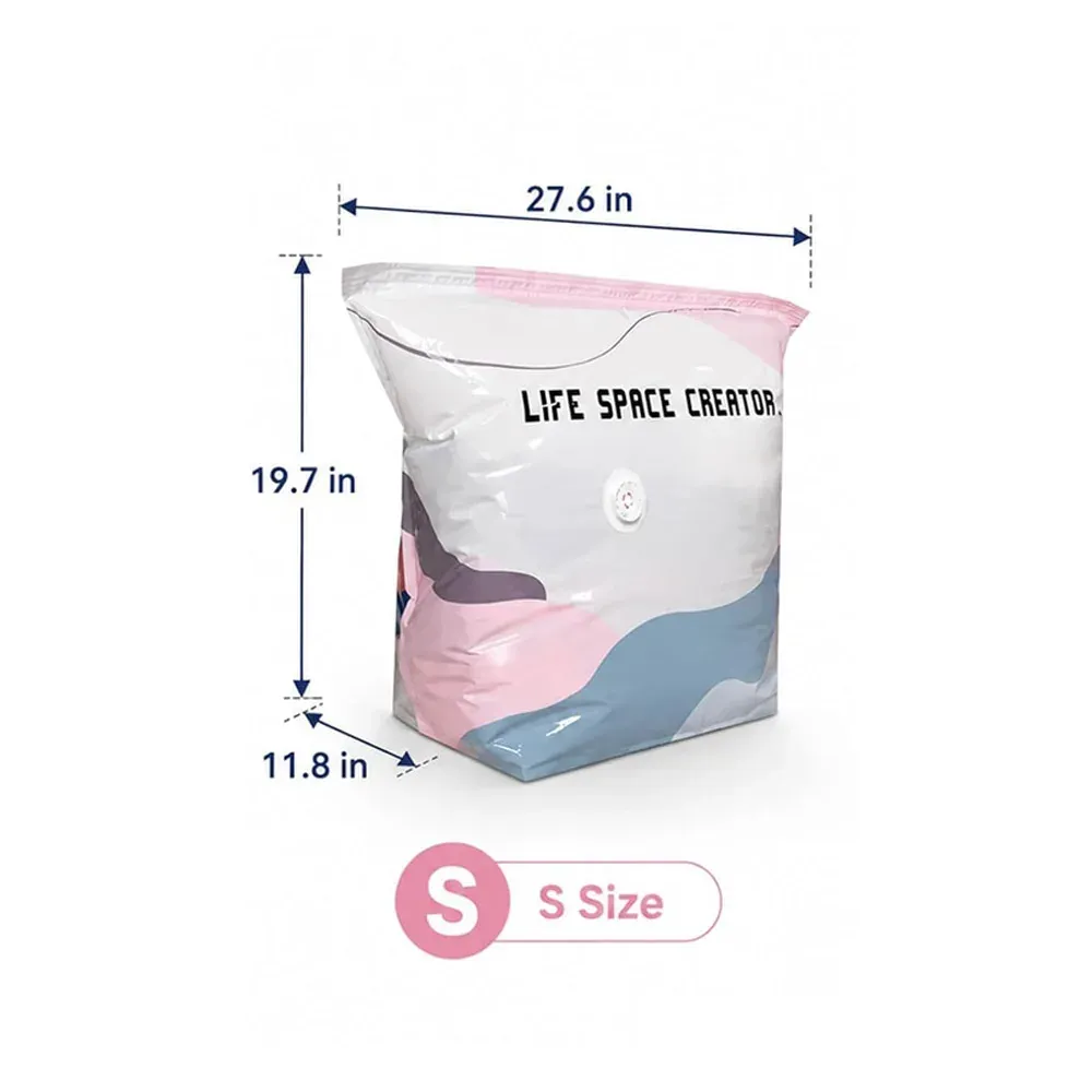 Sacs de rangement sous vide sans pompe, grands sacs de compression avec revêtement épaissi, fermeture par simple pression 8