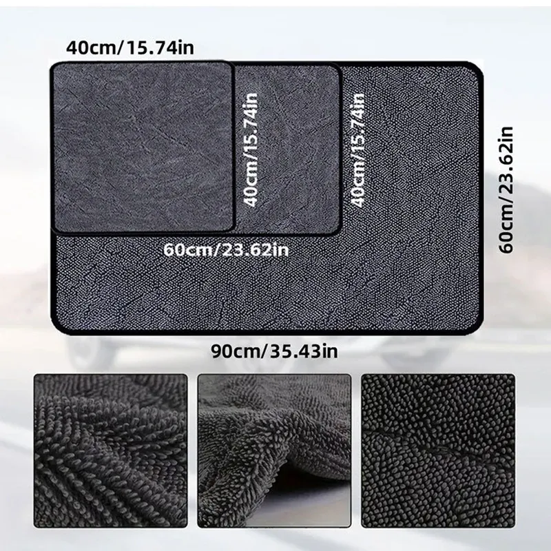 Serviette en microfibre gris foncé pour voiture, 500 GSM, très absorbante et surdimensionnée 5
