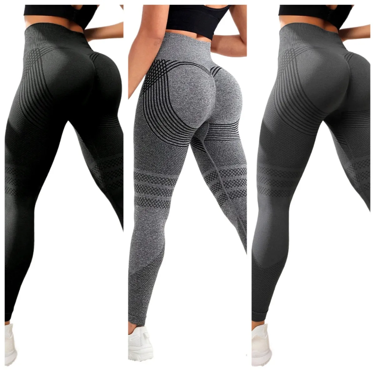 Leggings de compression pour femme, gainants anti-cellulite, taille haute, sans couture, pour yoga et fitness, pantalon de sport 24
