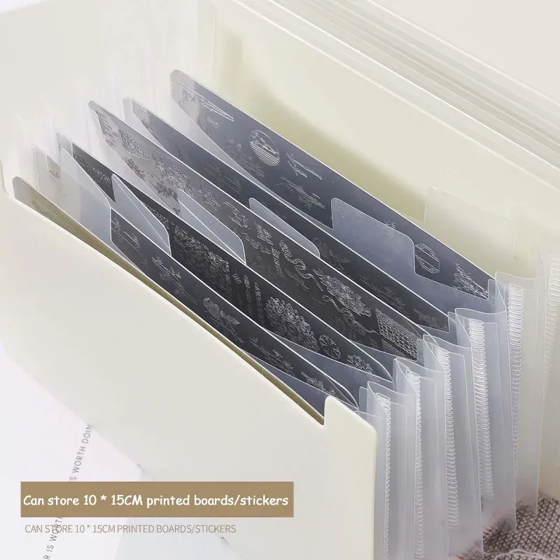 Livre de rangement pour plaques de tampons à ongles, pliable, anti-poussière et résistant aux rayures, avec pochettes pour autocollants d'ongles et plaques en acier, album de rangement pratique 2
