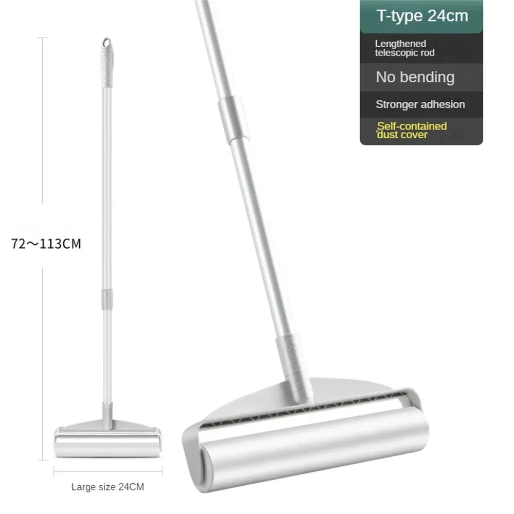Rouleau anti-peluches adhésif, rouleau extensible pour retirer les poils, rouleau adhésif détachable pour nettoyer le sol 7