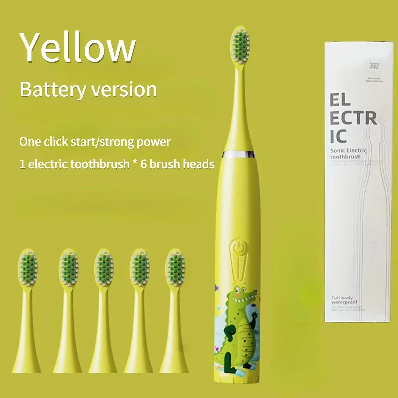 Brosse à dents électrique sonique pour enfants avec 5 têtes de rechange, motif dessin animé 9