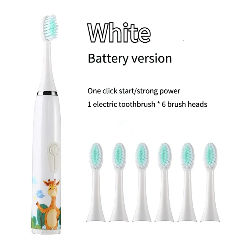 Brosse à dents électrique sonique pour enfants avec 5 têtes de rechange, motif dessin animé 8
