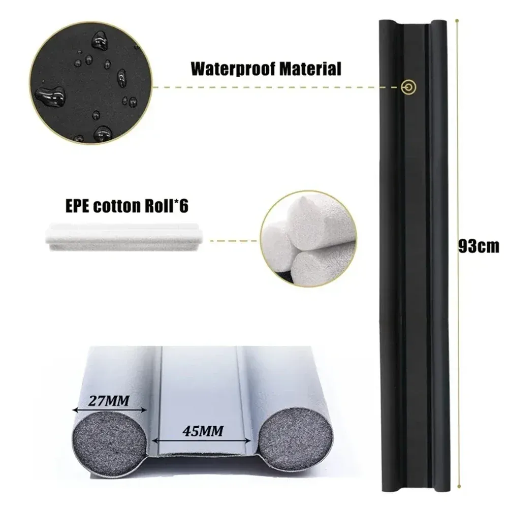 Bande d'étanchéité en silicone pour porte, double joint anti-poussière et insonorisant, 95 x 10 cm 2