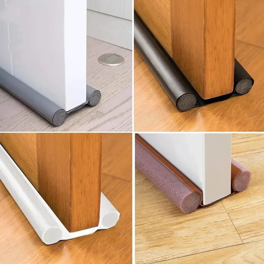 Bande d'étanchéité en silicone pour porte, double joint anti-poussière et insonorisant, 95 x 10 cm - Image 1
