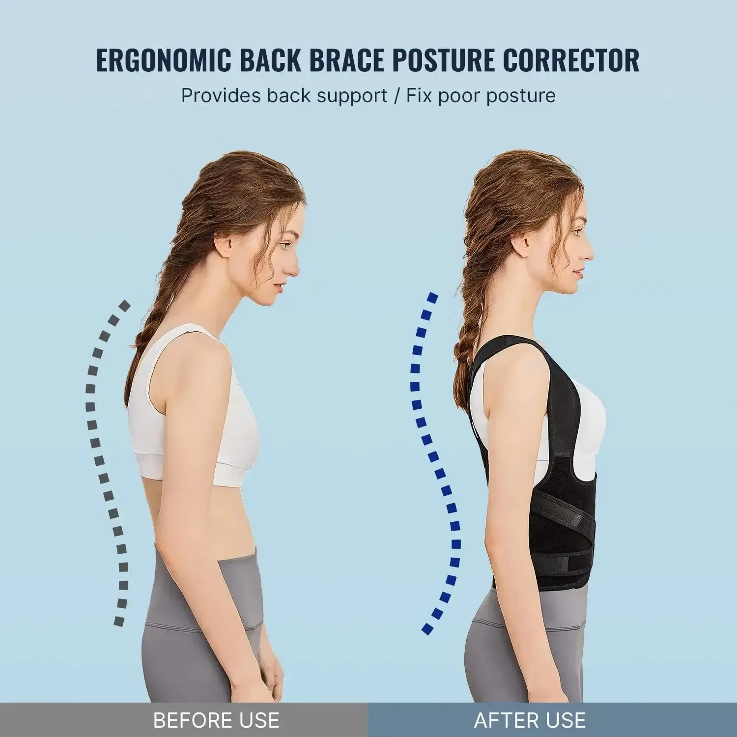 Correcteur de posture pour le dos, soutien lombaire pour la scoliose, correction de la cyphose, soulagement des douleurs dorsales, entraîneur de posture