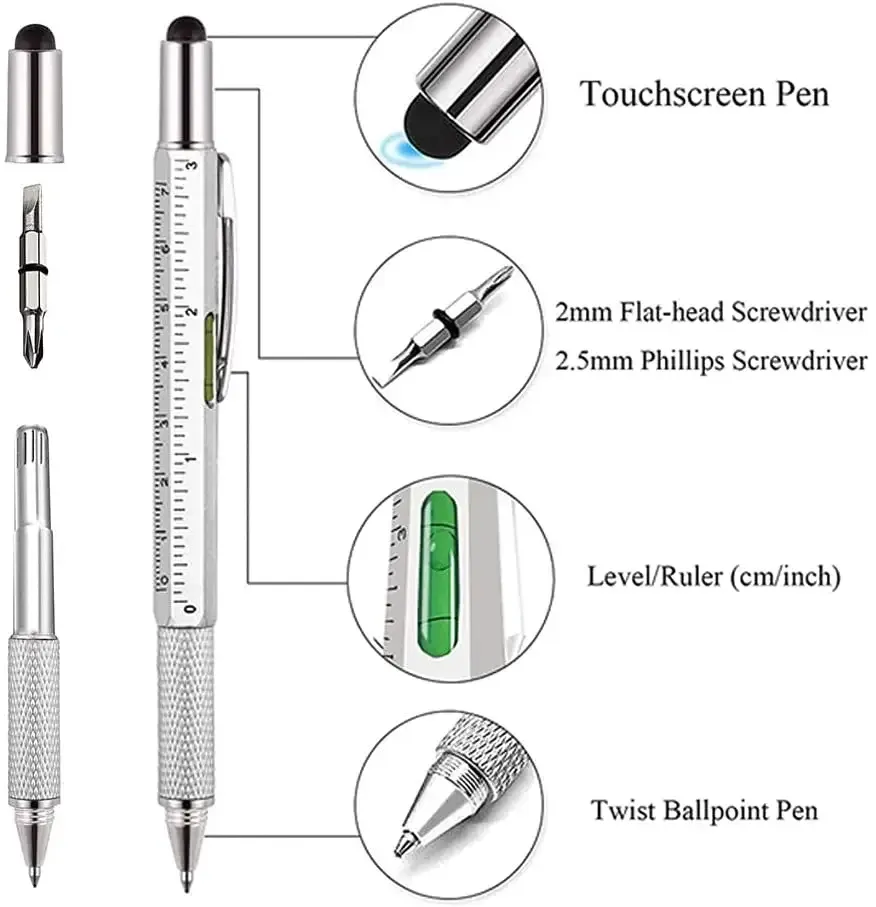 Détail du stylet capacitif multifonctionnel 7 en 1