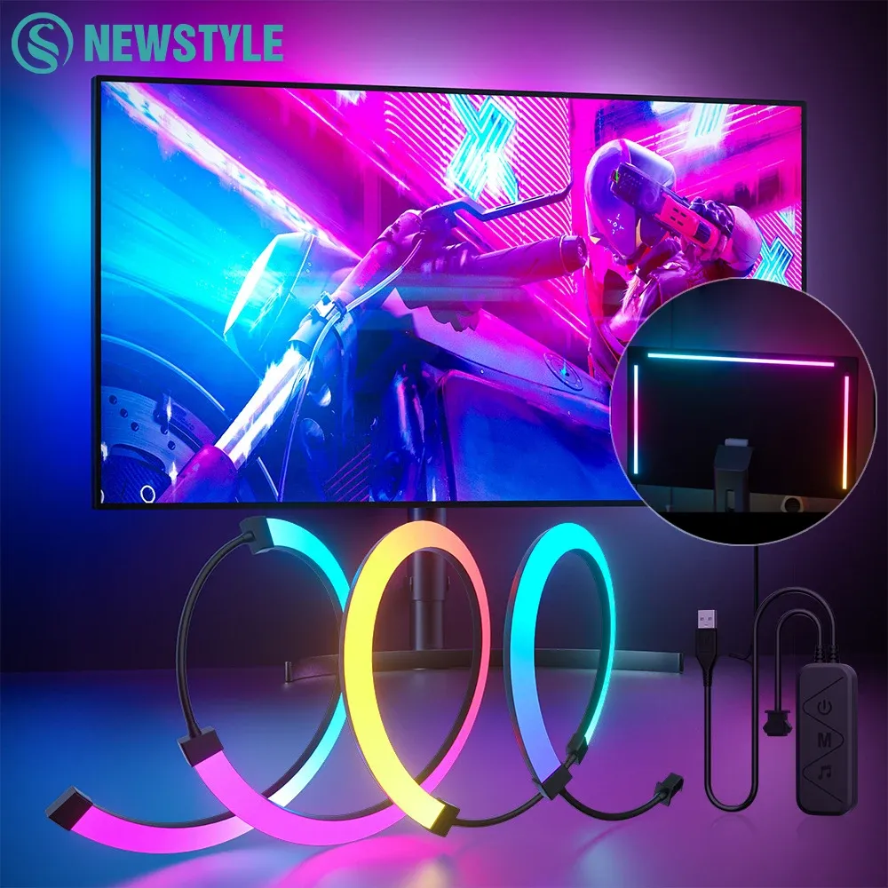 Bande lumineuse RGB pour gaming à rétroéclairage LED synchronisable avec écran PC et application de synchronisation musicale 1