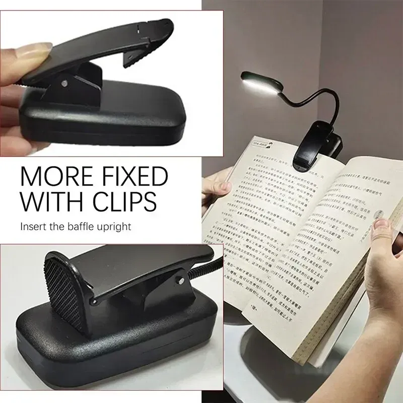 Mini lampe pince pour livre, sans fil, protection des yeux, lampe de lecture portable, petite lampe de bureau pour chambre, pour lecteurs et étudiants 2