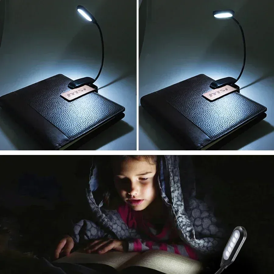 Mini lampe pince pour livre, sans fil, protection des yeux, lampe de lecture portable, petite lampe de bureau pour chambre, pour lecteurs et étudiants 6