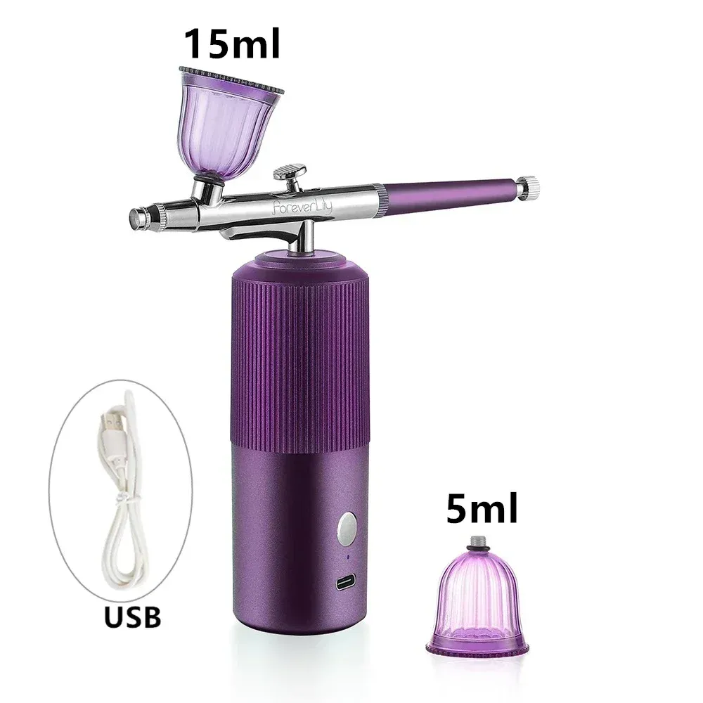 Kit aérographe avec mini compresseur d'air, buse 0,3 mm, rose 8
