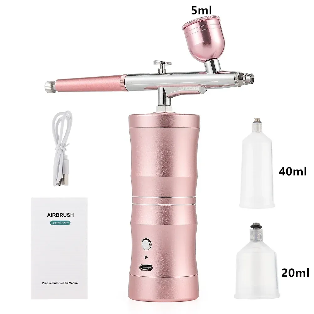 Kit aérographe avec mini compresseur d'air, buse 0,3 mm, rose 16