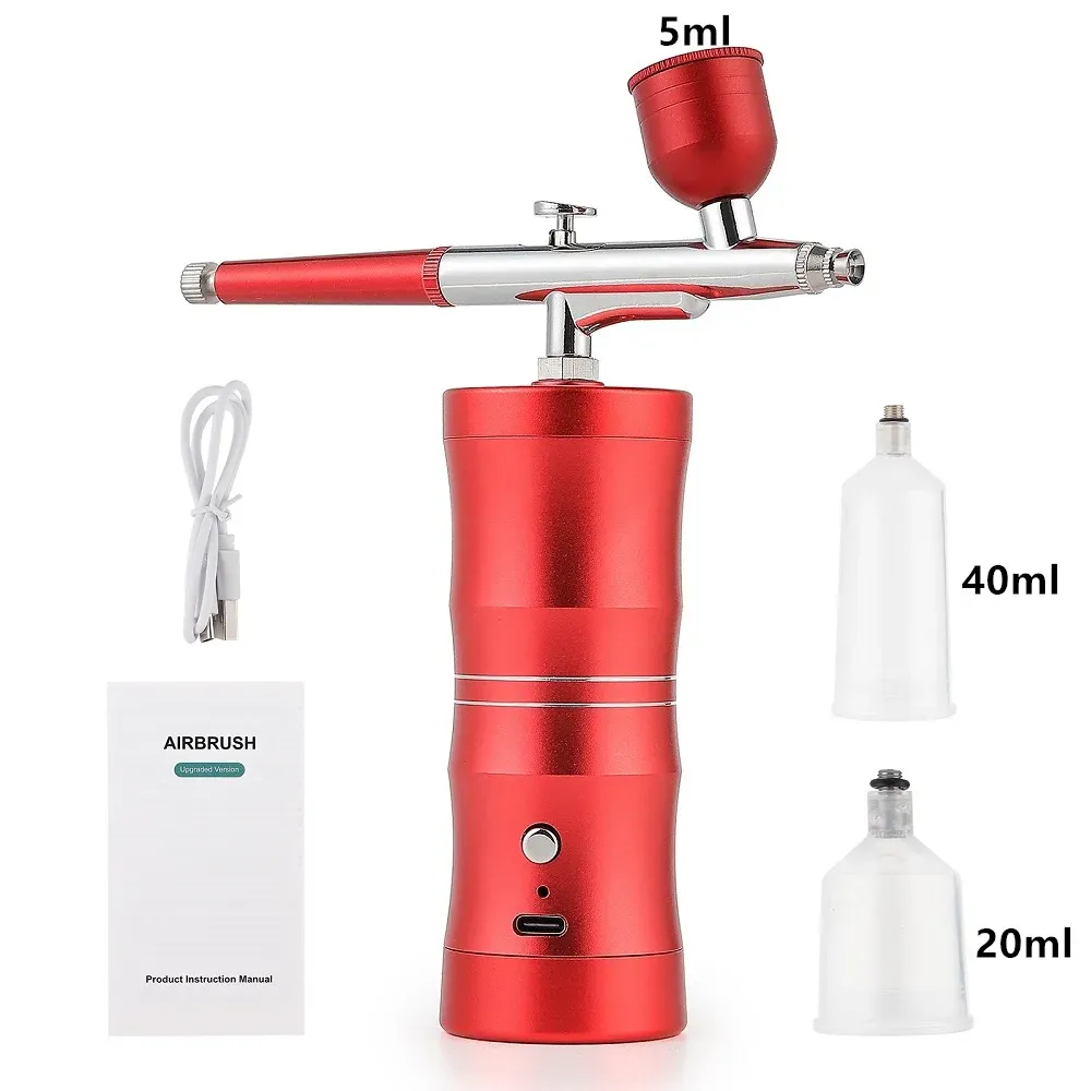 Kit aérographe avec mini compresseur d'air, buse 0,3 mm, rose 15