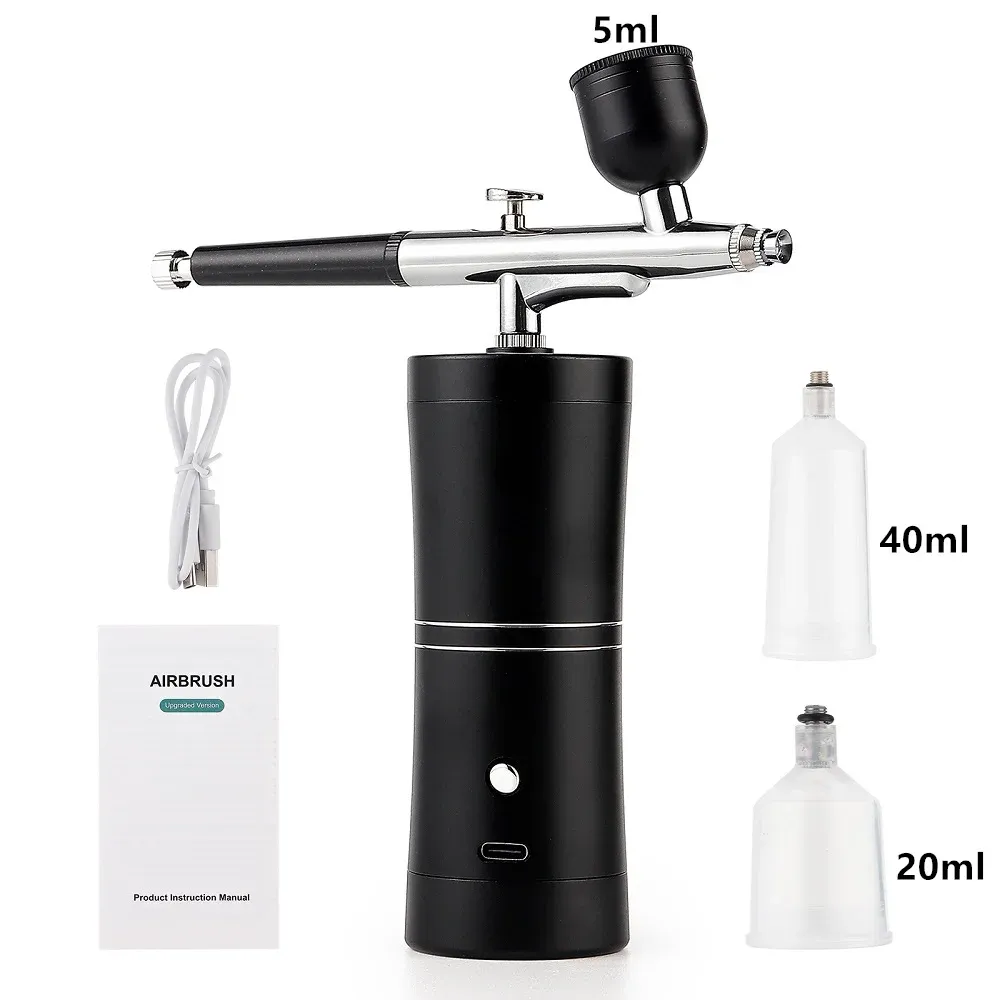 Kit aérographe avec mini compresseur d'air, buse 0,3 mm, rose 10
