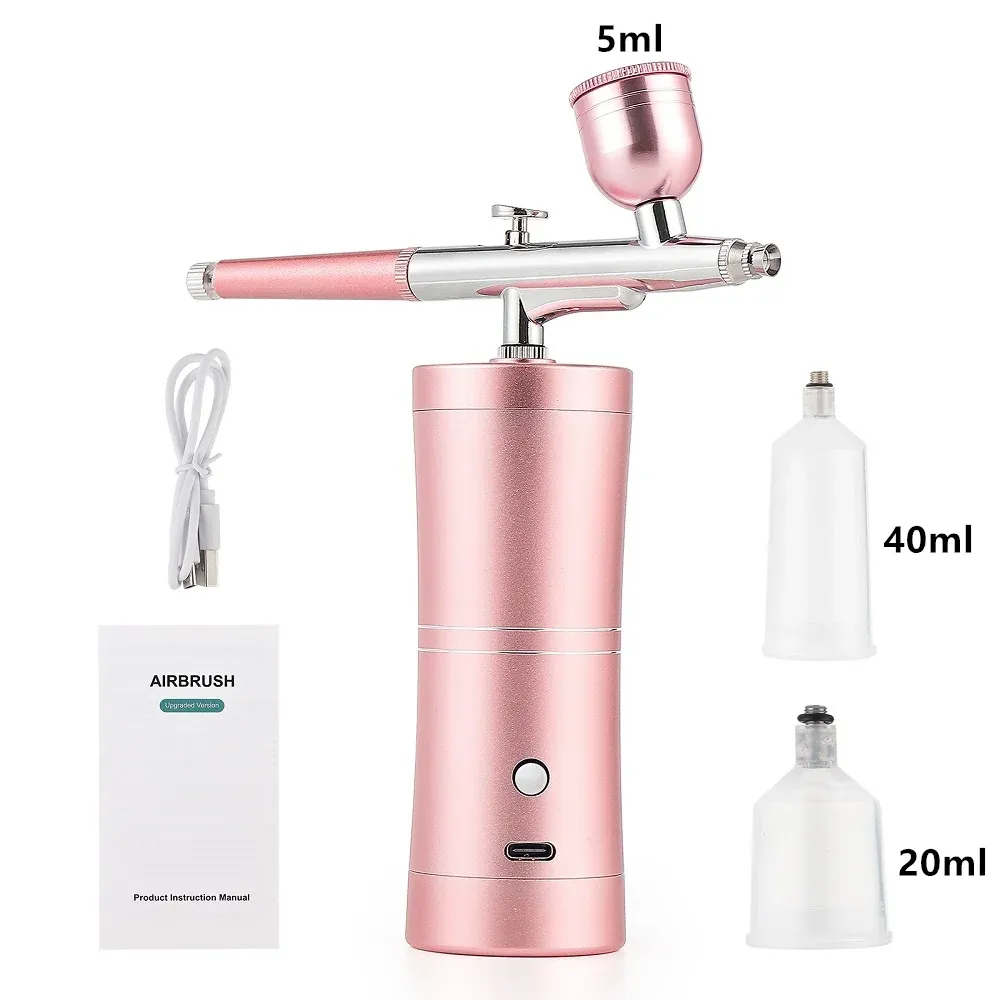 Kit aérographe avec mini compresseur d'air, buse 0,3 mm, rose 12