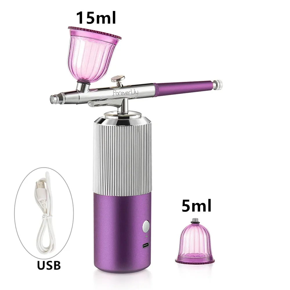 Kit aérographe avec mini compresseur d'air, buse 0,3 mm, rose 14