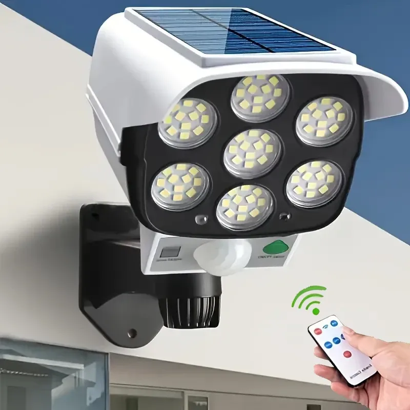 Applique solaire d'extérieur avec détecteur de mouvement, 2000 lumens, 77 LED, télécommande incluse 2