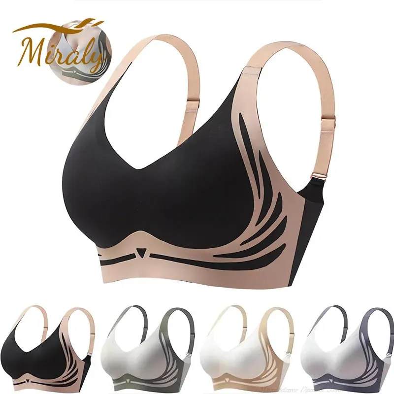 Soutien-gorge push-up sans couture à couverture complète pour femme, réglable et anti-affaissement