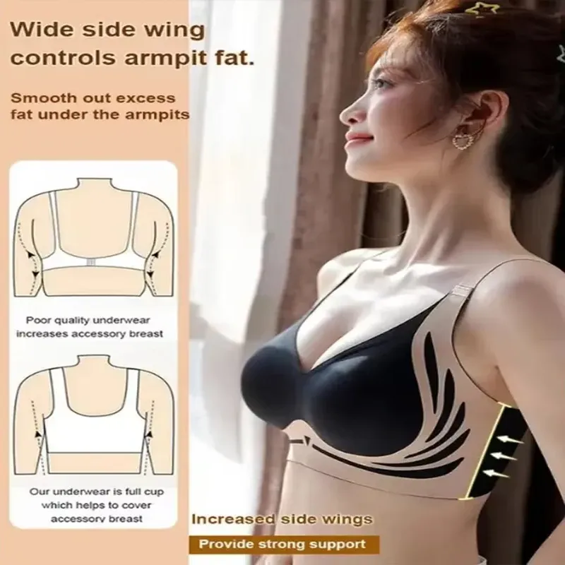Soutien-gorge push-up sans couture à couverture complète pour femme, réglable et anti-affaissement 3