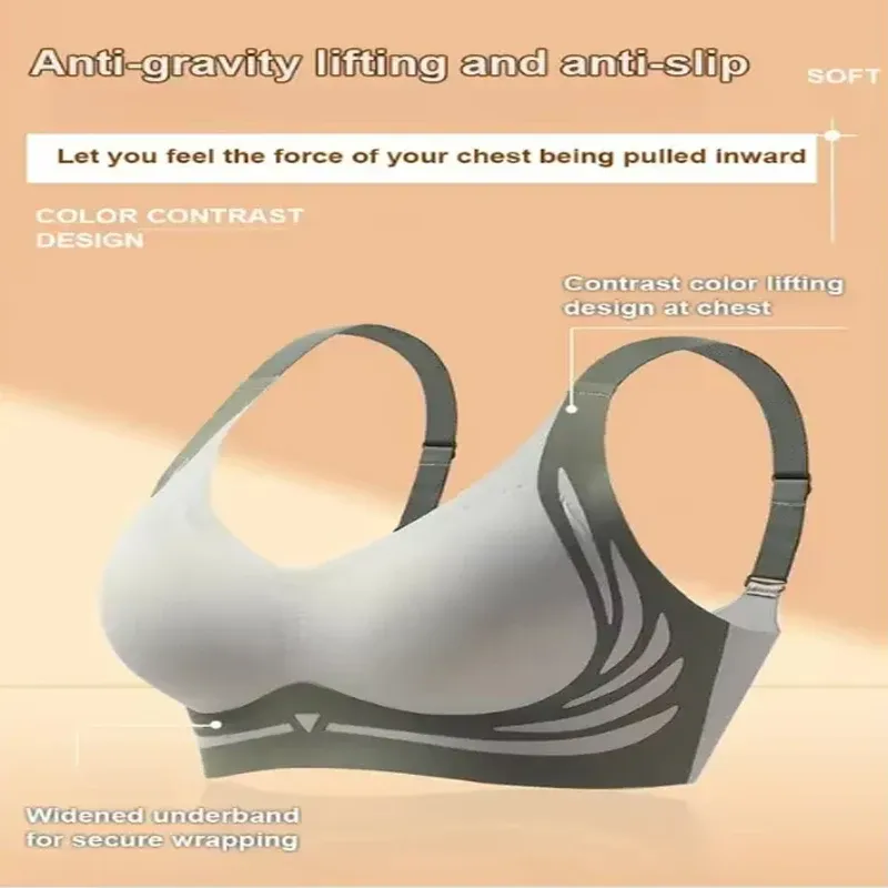 Soutien-gorge push-up sans couture à couverture complète pour femme, réglable et anti-affaissement 5