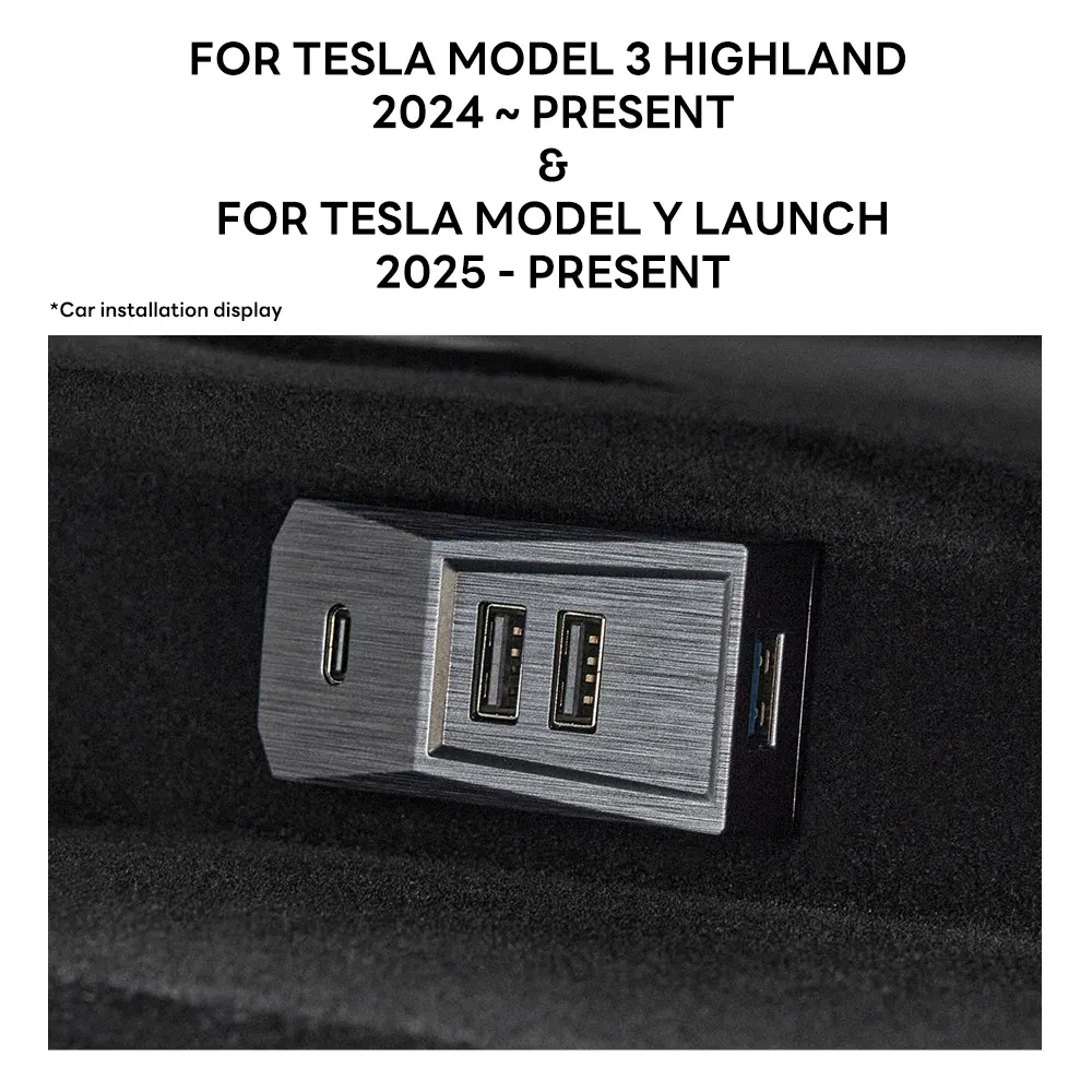 Hub USB TESY pour boîte à gants Tesla Model Y, L et Juniper (Model 3 Highland), répartiteur numérique Type-C, station de transmission de données 7