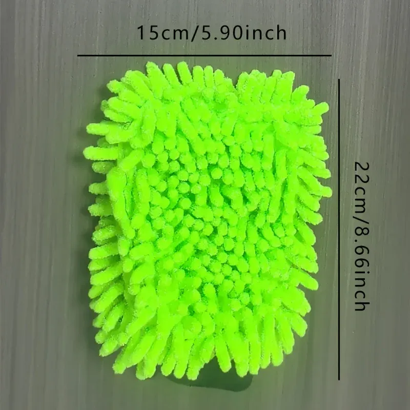 Microfibre de nettoyage pour voiture, lot de 2 – Gants de lavage en microfibre douce de haute qualité, sans rayures et anti-peluches, vert 2