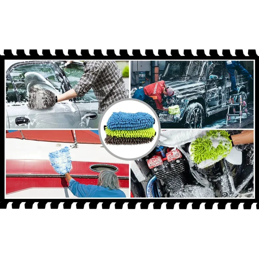 Gant de lavage en microfibre pour voiture, vue détaillée