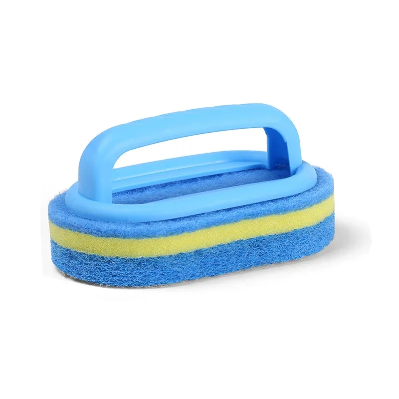 Brosse de nettoyage en éponge avec manche pour carrelage, baignoire, cuisine et salle de bains 8