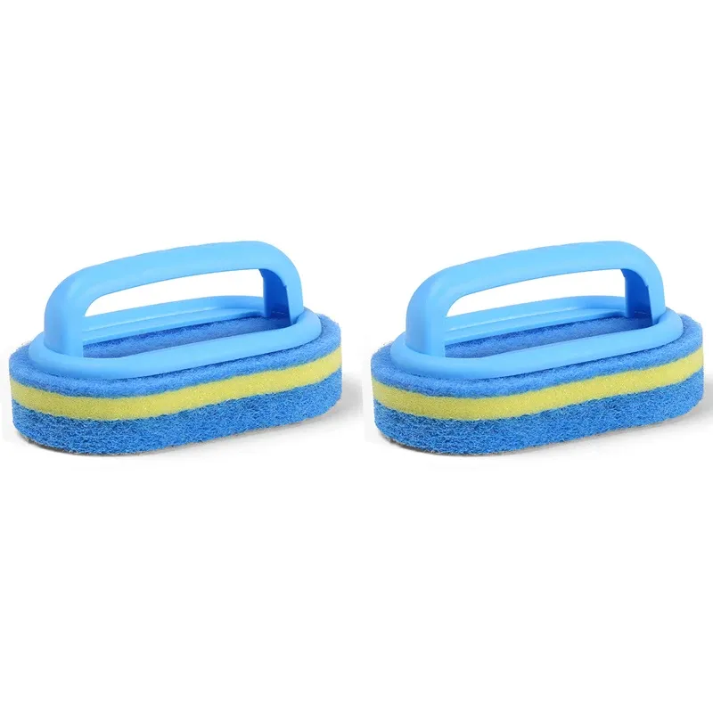Brosse de nettoyage en éponge avec manche pour carrelage, baignoire, cuisine et salle de bains 9