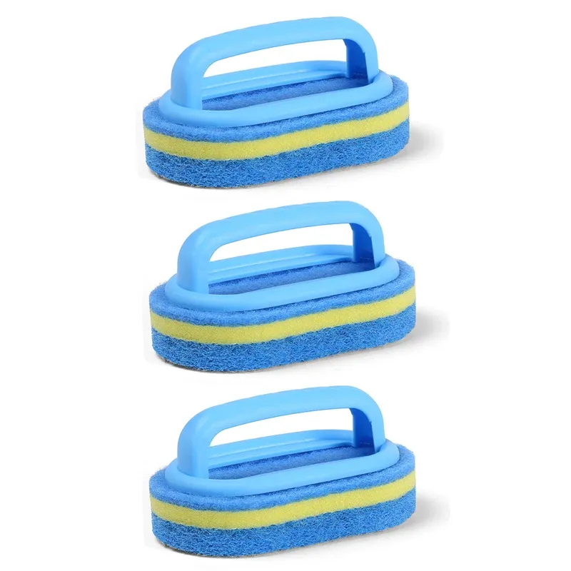 Brosse de nettoyage en éponge avec manche pour carrelage, baignoire, cuisine et salle de bains 7