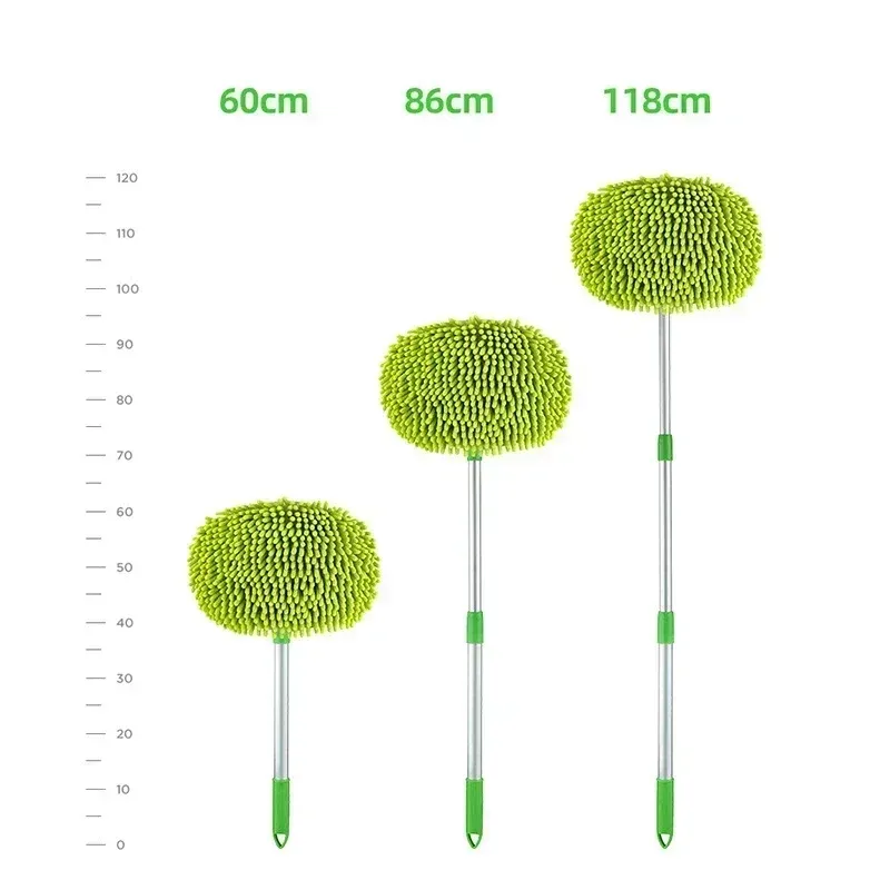 Brosse télescopique à long manche pour lavage de voiture, vadrouille super absorbante réglable et outil de nettoyage de vitres 4