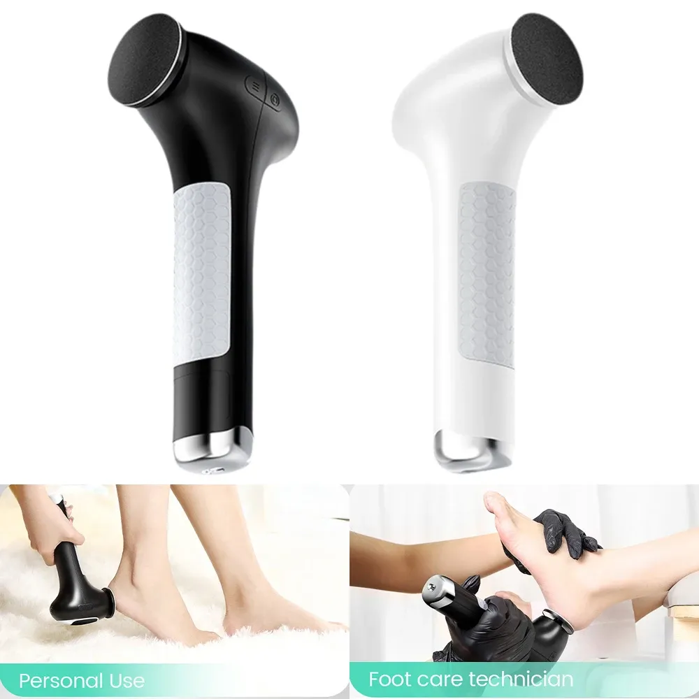 Râpe électrique pour callosités des pieds à vitesse variable, couple élevé de 8 N·cm, tête coudée et papier abrasif remplaçable