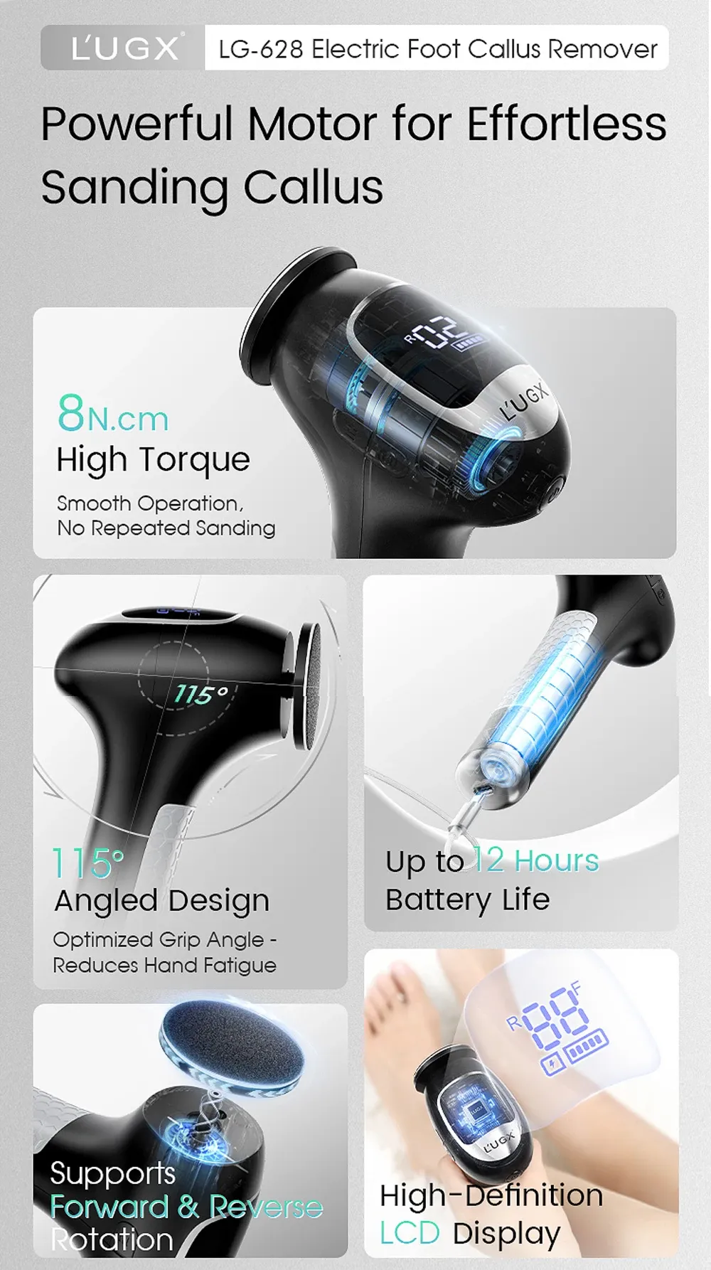 Détail du design incliné de la râpe électrique