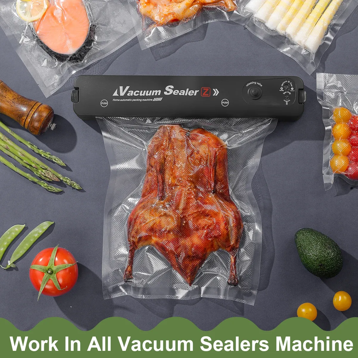 Sacs sous vide en situation de cuisine