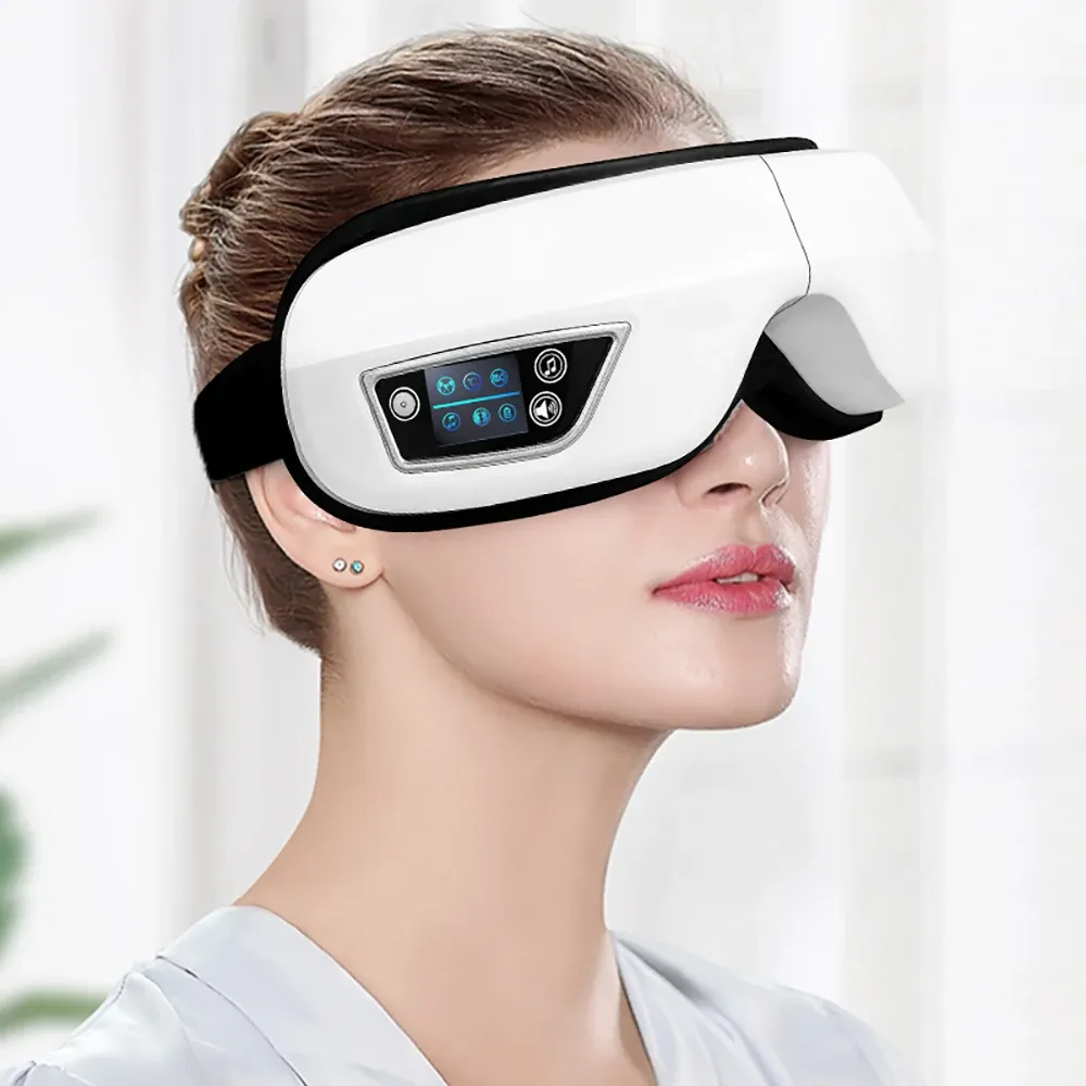 Masseur oculaire intelligent à vibrations 6D, compresse à air, instrument de soins des yeux, Bluetooth, musique, masque de sommeil, relaxation oculaire, anti-fatigue 2