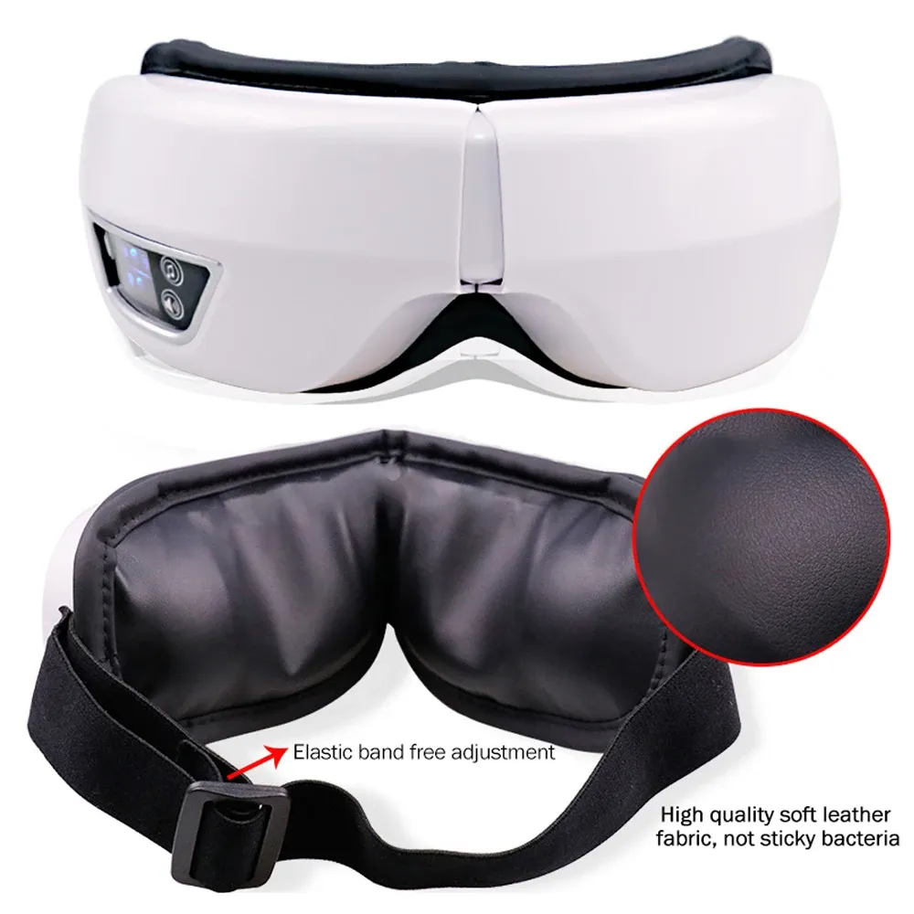 Masseur oculaire intelligent à vibrations 6D, compresse à air, instrument de soins des yeux, Bluetooth, musique, masque de sommeil, relaxation oculaire, anti-fatigue 4