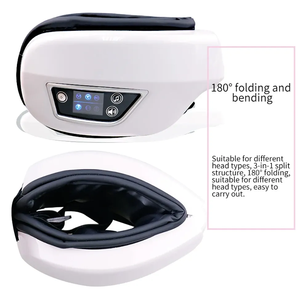 Masseur oculaire intelligent à vibrations 6D, compresse à air, instrument de soins des yeux, Bluetooth, musique, masque de sommeil, relaxation oculaire, anti-fatigue 5