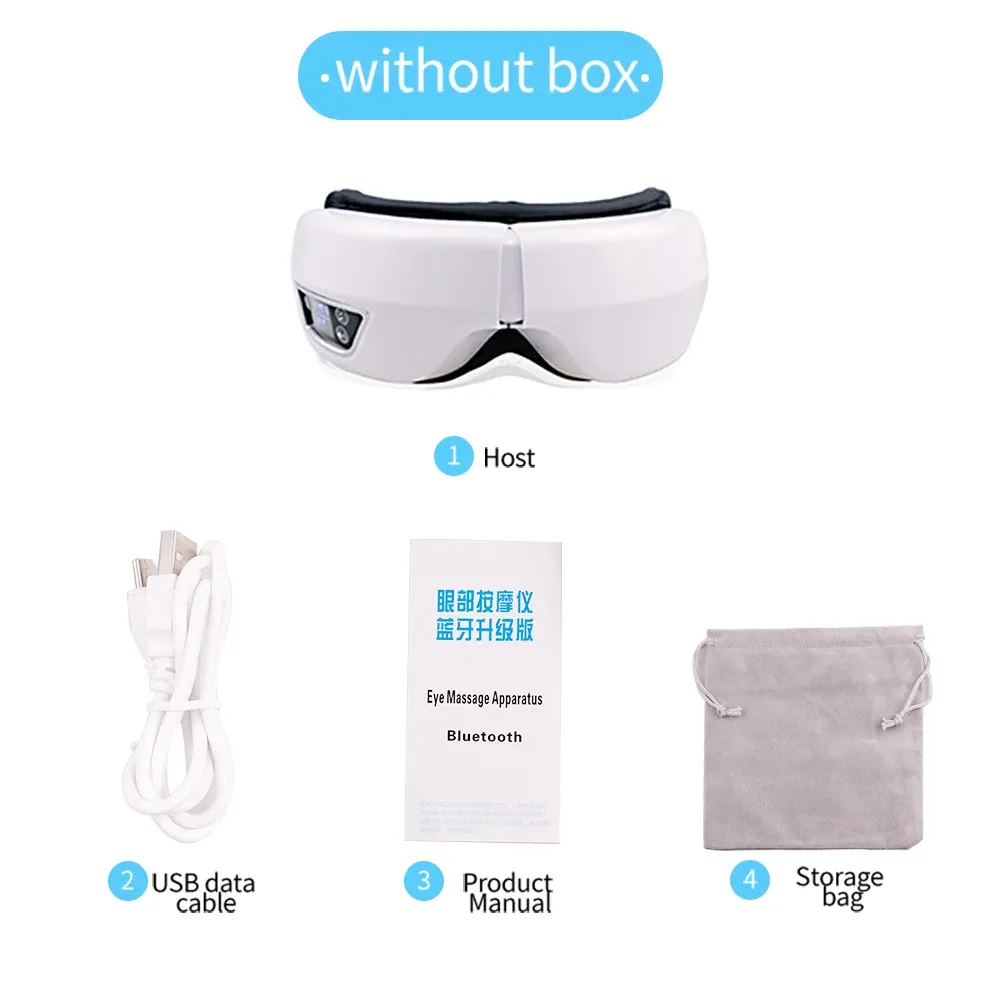 Masseur oculaire intelligent à vibrations 6D, compresse à air, instrument de soins des yeux, Bluetooth, musique, masque de sommeil, relaxation oculaire, anti-fatigue 7