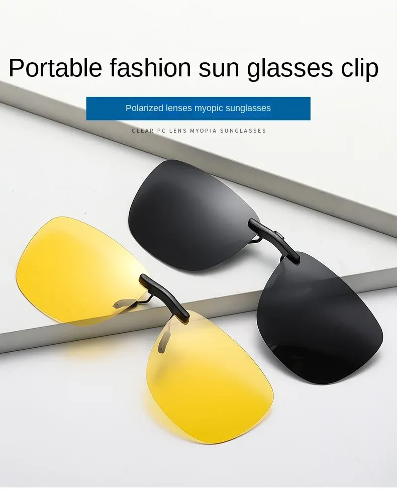 Lunettes de soleil à pince vintage, vue d'ensemble