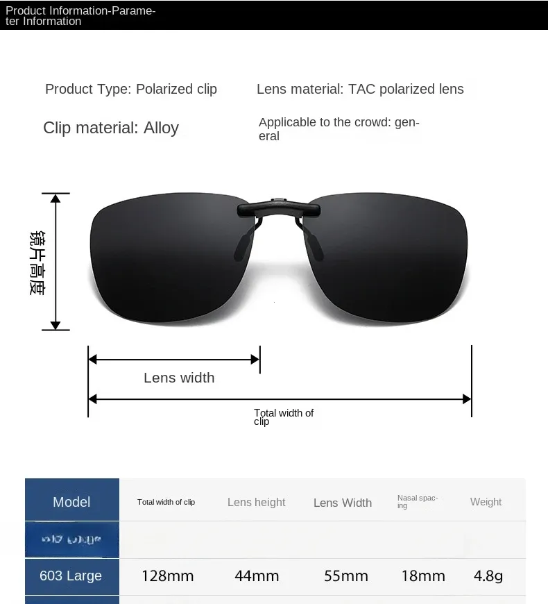 Lunettes à pince, style polyvalent