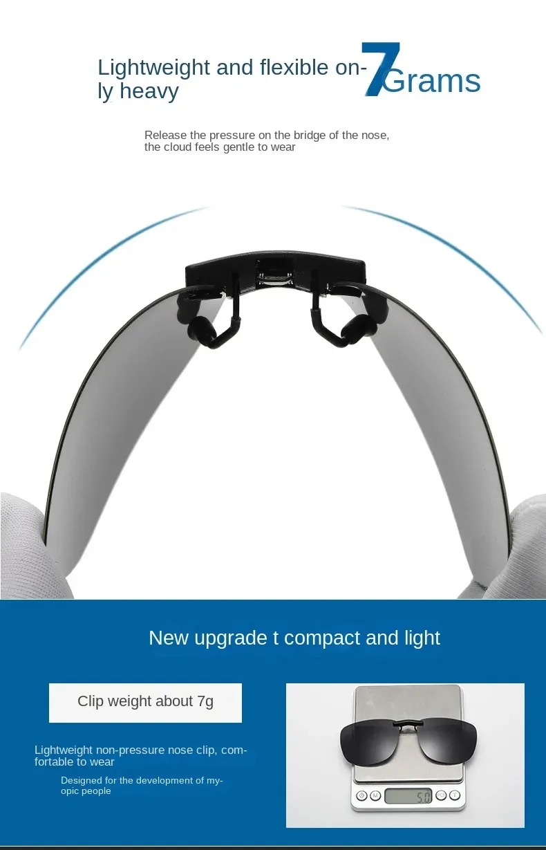 Lunettes à pince portées au quotidien