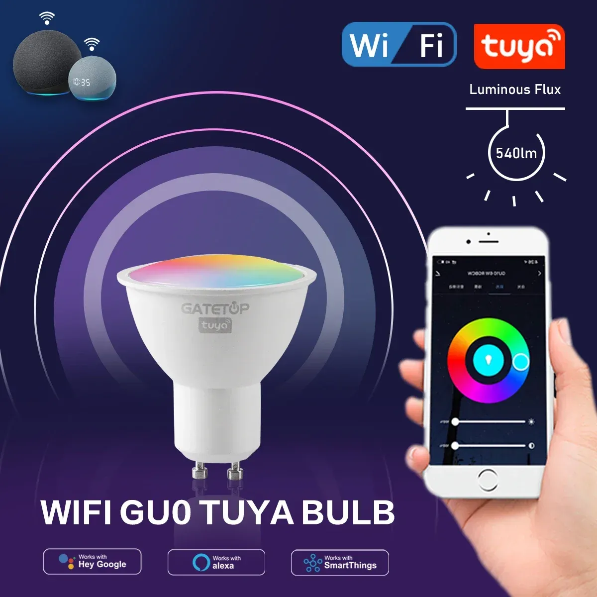 Ampoule LED intelligente GU10 Tuya WiFi