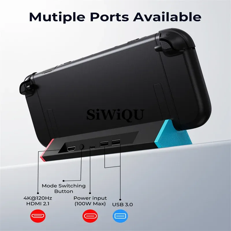 Station d'accueil TV portable pour Nintendo Switch 2 avec adaptateur HDMI 4K 120 Hz, port USB-C et charge 100 W 4