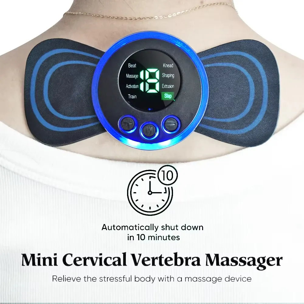 Mini masseur cervical électrique intelligent et portable pour le dos et les épaules, avec coussin et télécommande 3