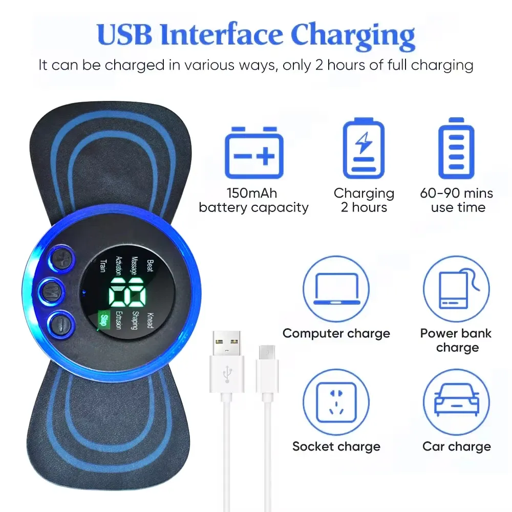 Mini masseur cervical électrique intelligent et portable pour le dos et les épaules, avec coussin et télécommande 4